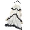Праздничное кружевное комбинированное платье-сарафан женское летнее с V-образным вырезом, асимметричное, в сказочном стиле, длинное, стройнящее