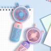Мультяшный мини-ручной вентилятор с подсветкой, USB-зарядка, долговечный, портативный, дорожный, небольшой вращающийся вентилятор