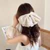 Korean Style Beige Floral Embroidery Lace Bowknot Hair Clip Fashion Sweet Chic Girls Barrettes Female Party Headdress Hairpins