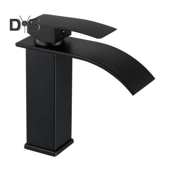 Водопадный смеситель для ванной комнаты с одной ручкой управления, современный дизайн, простая установка, смеситель для умывальника с водопадным изливом