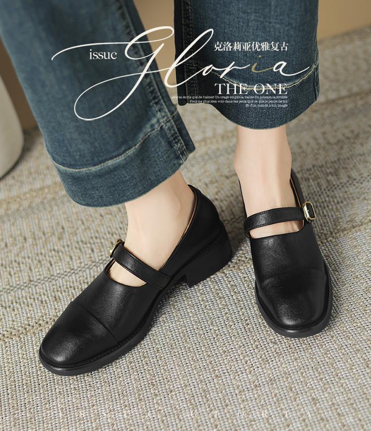 2026 Spring Round Head Coarse Heel Fashionable Commuting Le Fu Shoes for Women Comfortable and Versatile Deep Mouth Women's Single Shoes