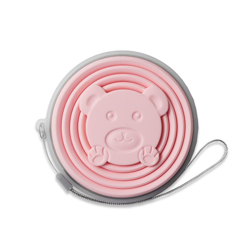 Folding Silica Gel Cup Creative Outdoor Travel Silicone Bear Water Cup Ultra-Thin Telescopic Cup