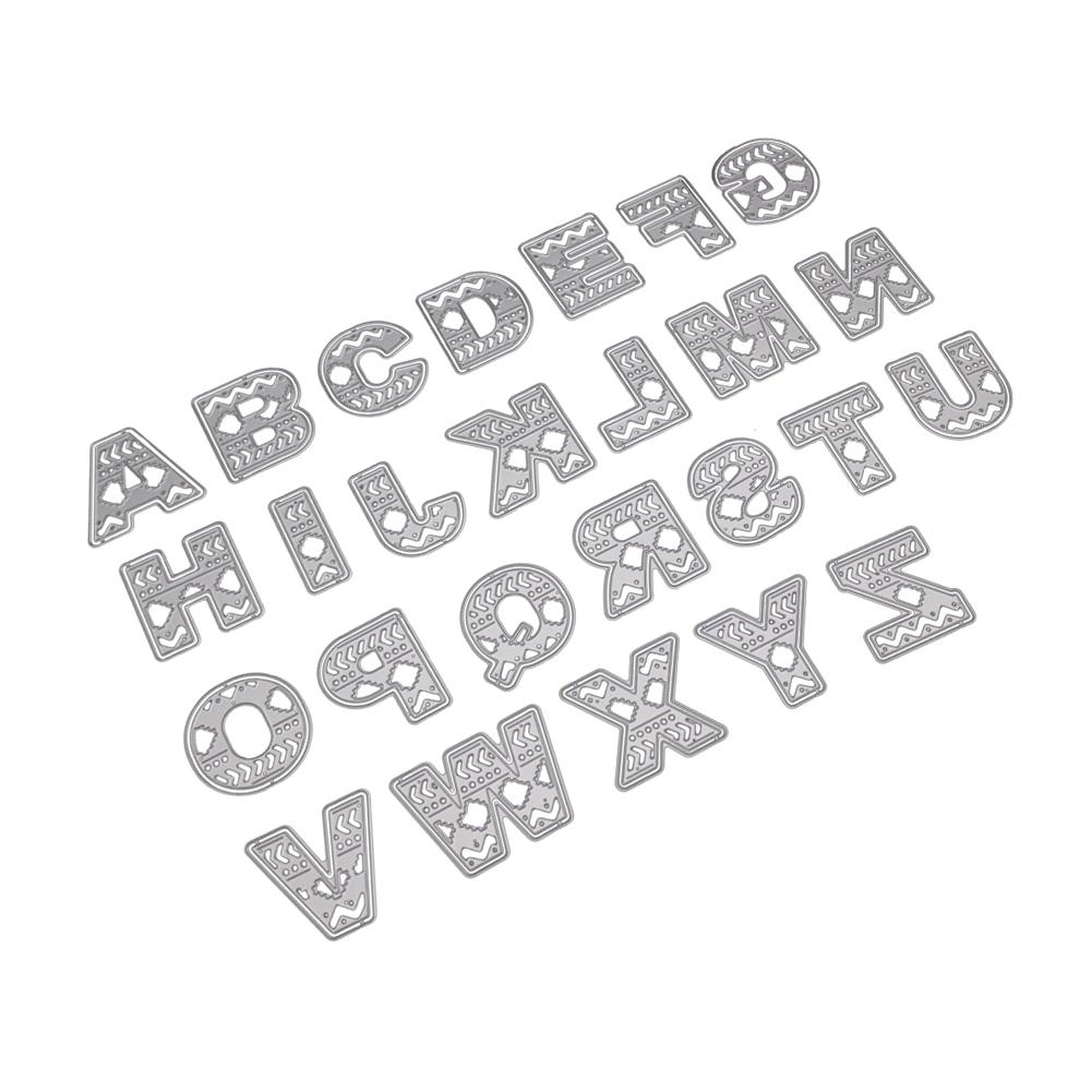 Single Capital Letter Frame Metal Silvery Stencil Embossing Cutting Dies For Diy Scrapbooking Paper Album Cards Making