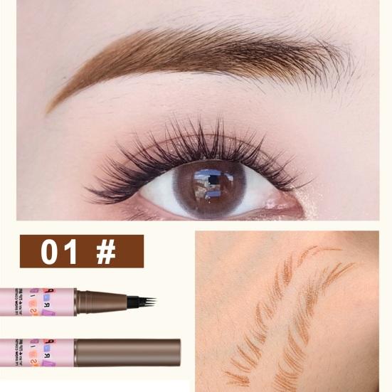 Карандаш для бровей, 4 микро-вилки, аппликатор, водостойкая натуральная долговечная ручка для контурирования бровей, подводка для женщин, инструменты для макияжа