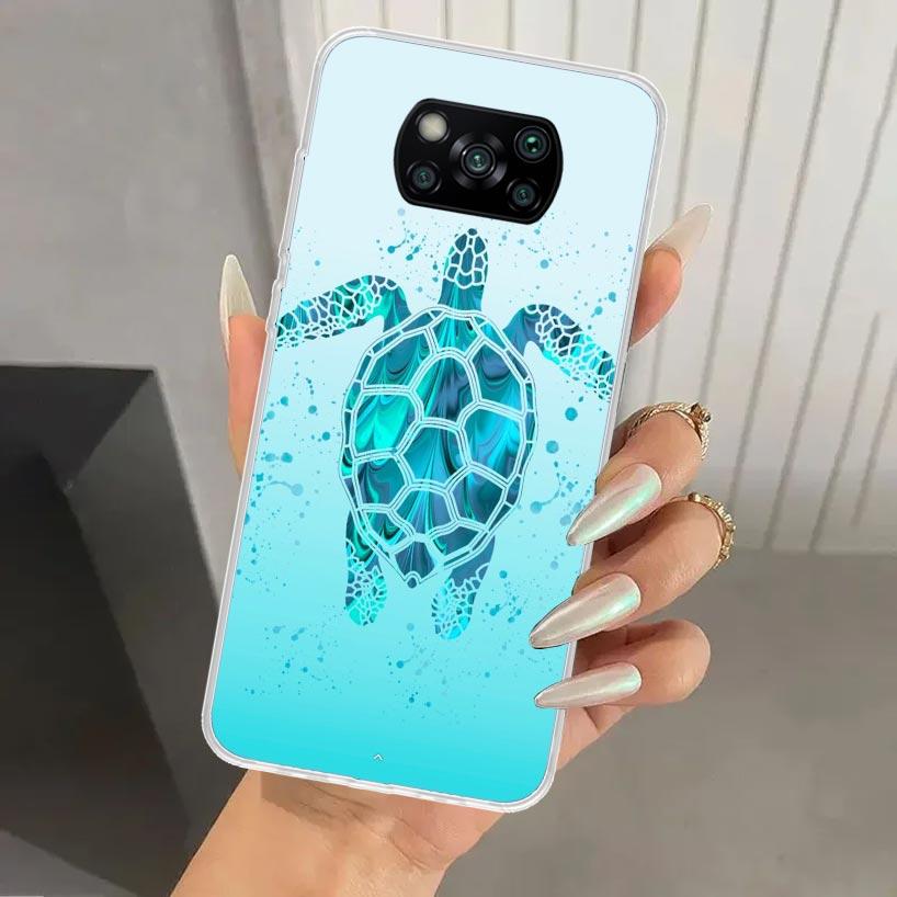 Мультяшный чехол для телефона с морской черепахой для Xiaomi Poco X5 X6 X7 Pro F7 Ultra M7 Redmi 15 15C 13 13C 12 12C 10 10A 10C 9 9A 9C 9T