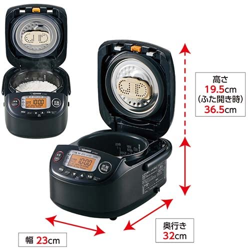Рисоварка Zojirushi Mahobin на 3 чашки, тип IH, экстремальная готовка, черная, Maru, толстая, черная, NP-RN05-BA