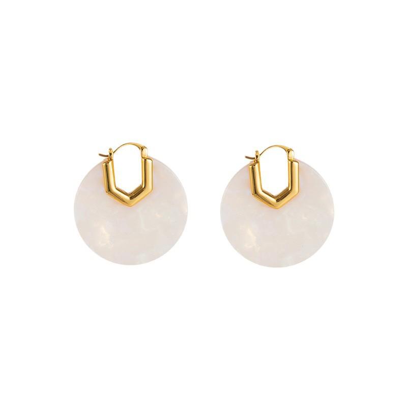 Minimalist and gentle commuter earrings resin smudge fashion high sense fresh niche design light luxury versatile earrings women
