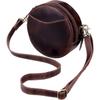 Кожаные сумки через плечо для женщин Модная круглая сумка через плечо Дизайнерские круглые кошельки (Темно коричневый)