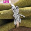 925 Sterling Silver AAA Zircon Dragonfly Ring Jewelry