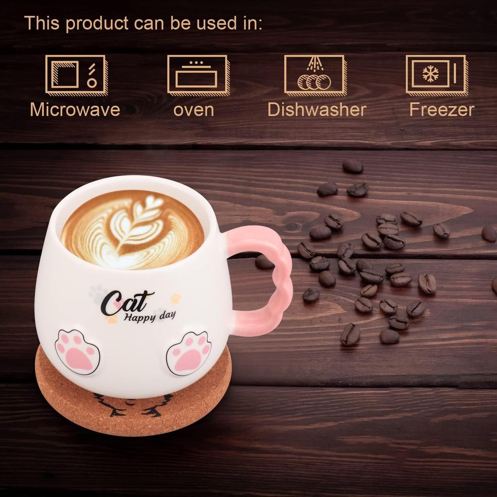 Кружка с крышкой и керамическим котом, кофе, милый кот, подарок на день рождения, ложка, чашка, чашка/кружка, (белый) (белый)