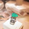 Elegant Emerald Heart Zircon Women's Ring Geometric Shape Couple Ring Wedding Anniversary Gift Luxury Cocktail Party Jewelry Exquisite Women's Jewelry