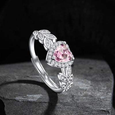 Новое серебряное кольцо 925 пробы Сердце с цирконом 5A для женщин Свадебные украшения Помолвочный шарм Вечеринка Модный подарок Кольцо высшего качества