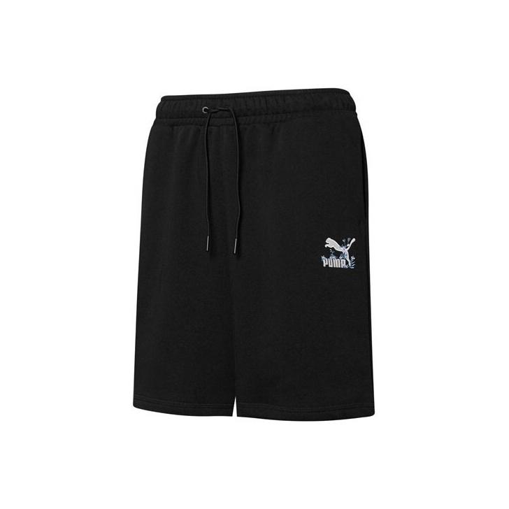 Puma Женские спортивные шорты с кулиской и логотипом с цветочной вышивкой, черные 533213-01