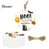 Party Favor Labels 50 Pcs Halloween Paper Gift Tags, Vintage Evil Pumpkin Skeleton Witch Hanging Baking with Hemp Rope for Trick or Treat Favors,