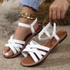 Spring and Summer New Fashion Sandals Flat-soled Fashion Versatile Cross Roman Sandals Flat-soled Comfort
