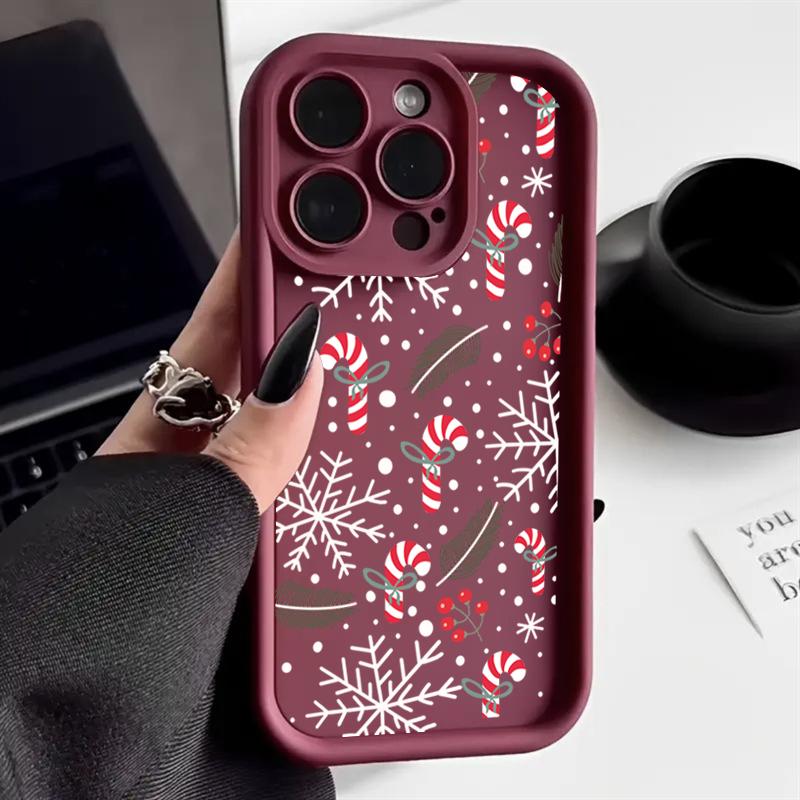 Phone Case For iPhone 16 15 14 Pro Max 11 12 13 Pro Max 7 8 Plus XR X XS Max SE Merry Christmas New Year Gifts Shockproof Cover