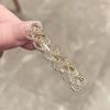 1pc Fashion Small Niche Design Chain Rhinestone Hair Clip Black Gold Series Simple High-end Internet Famous Hair Clip Bangs Clip