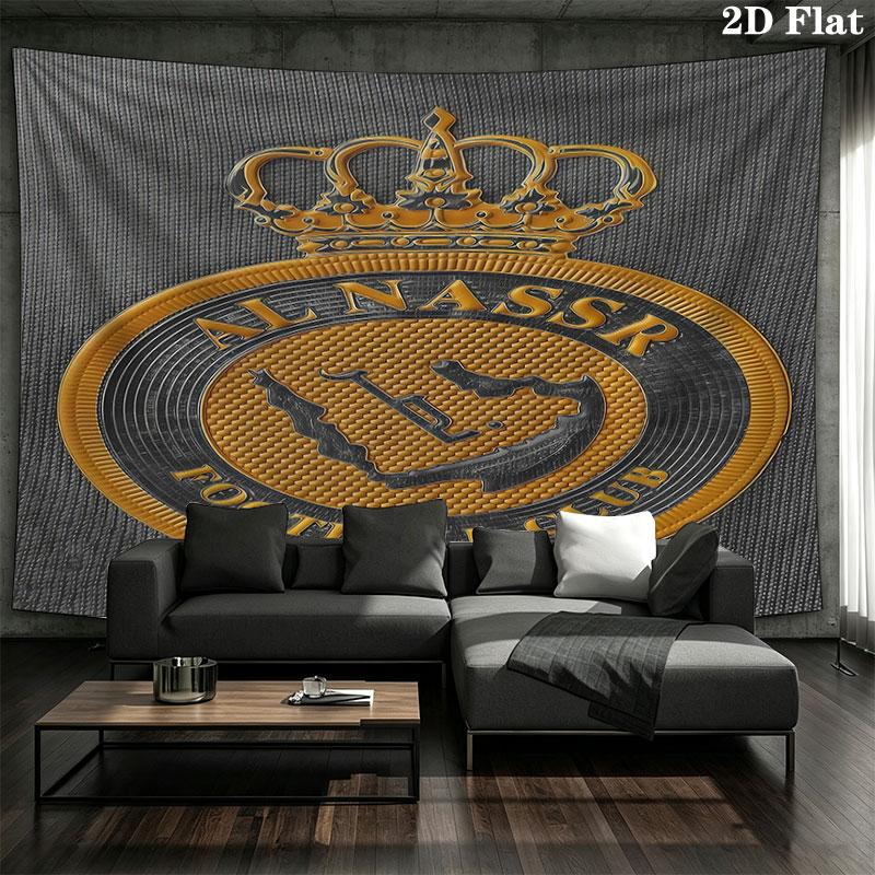 Al-Nassr FC Wall Tapestry Aesthetic Wall Hanging Printed Fabric Blanket Decorative Tapestries for Bedroom Living Room Home Decor