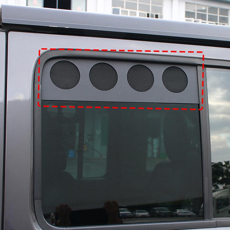 For Jeep Wrangler JL 2018 Up Car Rear Window Vent Louver Sun Shield Panel Cover Decoration Aluminum Alloy