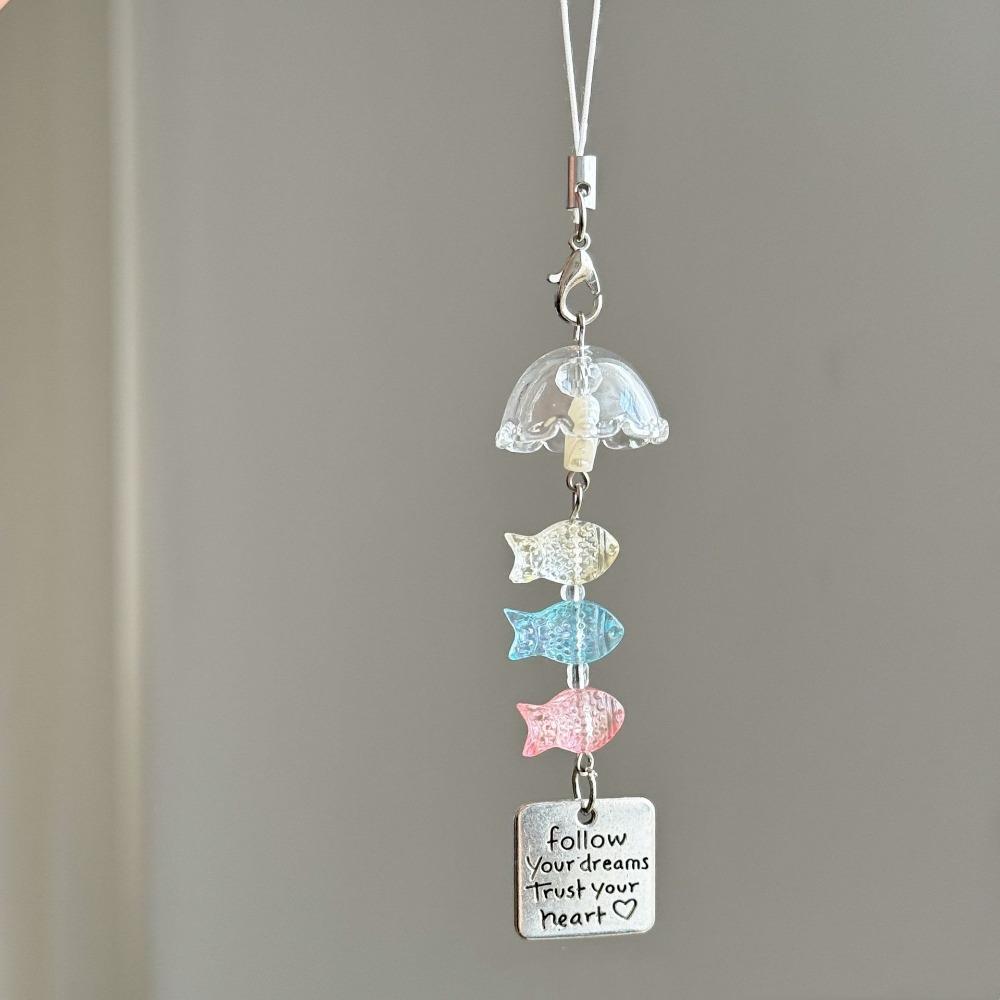 Lucky Wind Chime Creative Bag Keychain INS Cute Fish Schoolbag Accessories Decor Kawaii Gift