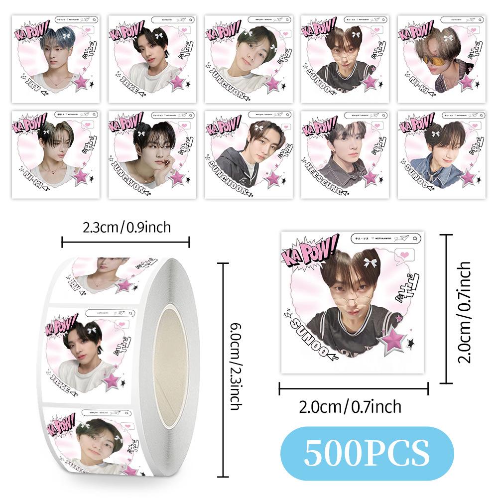 Наклейки Skzoo Idol Roll 500 шт. Клейкие этикетки для DIY Журнала Скрапбукинга Чехла Телефона Декора Polaroid Фанатов