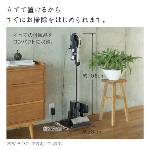 Stick Vacuum Cleaner [Cyclone/Cordless] Beige Hitachi PV-BL30L-C