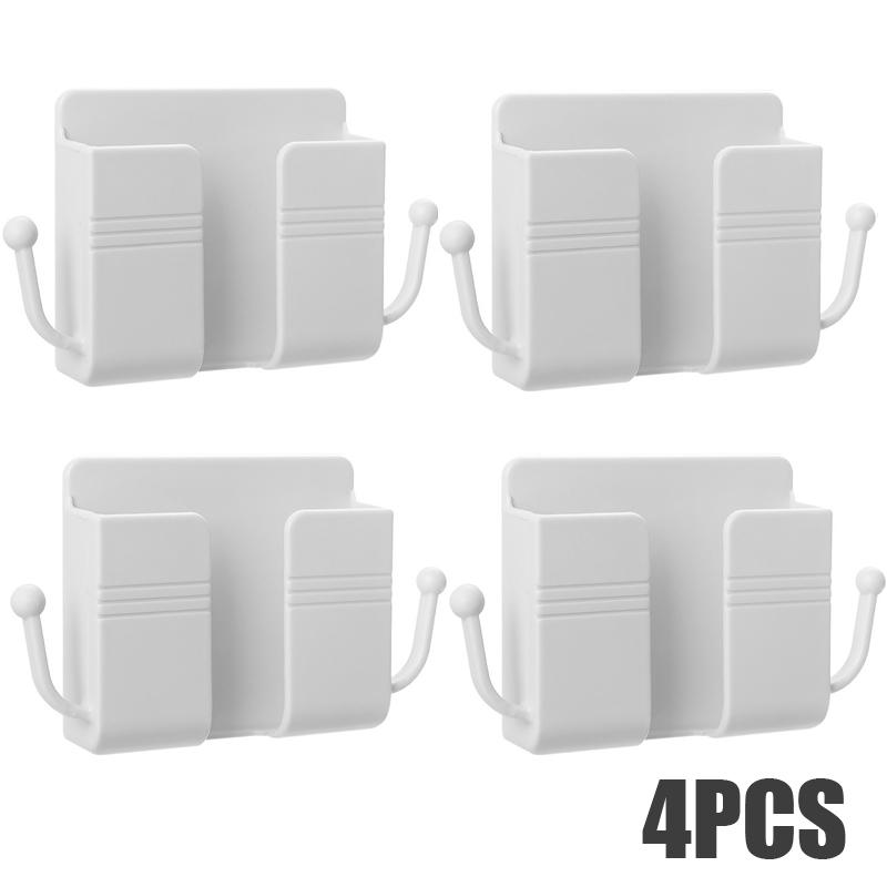 4/2/1 шт. Многофункциональный настенный держатель для телефона с крючками для хранения, домашний органайзер, клейкие кронштейны для пульта дистанционного управления, стойки