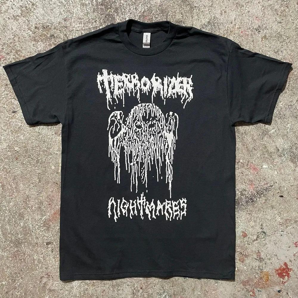 Унисекс хлопковая футболка с коротким рукавом и круглым вырезом Terrorizer Death Metal, Grindcore, Punks Канада,