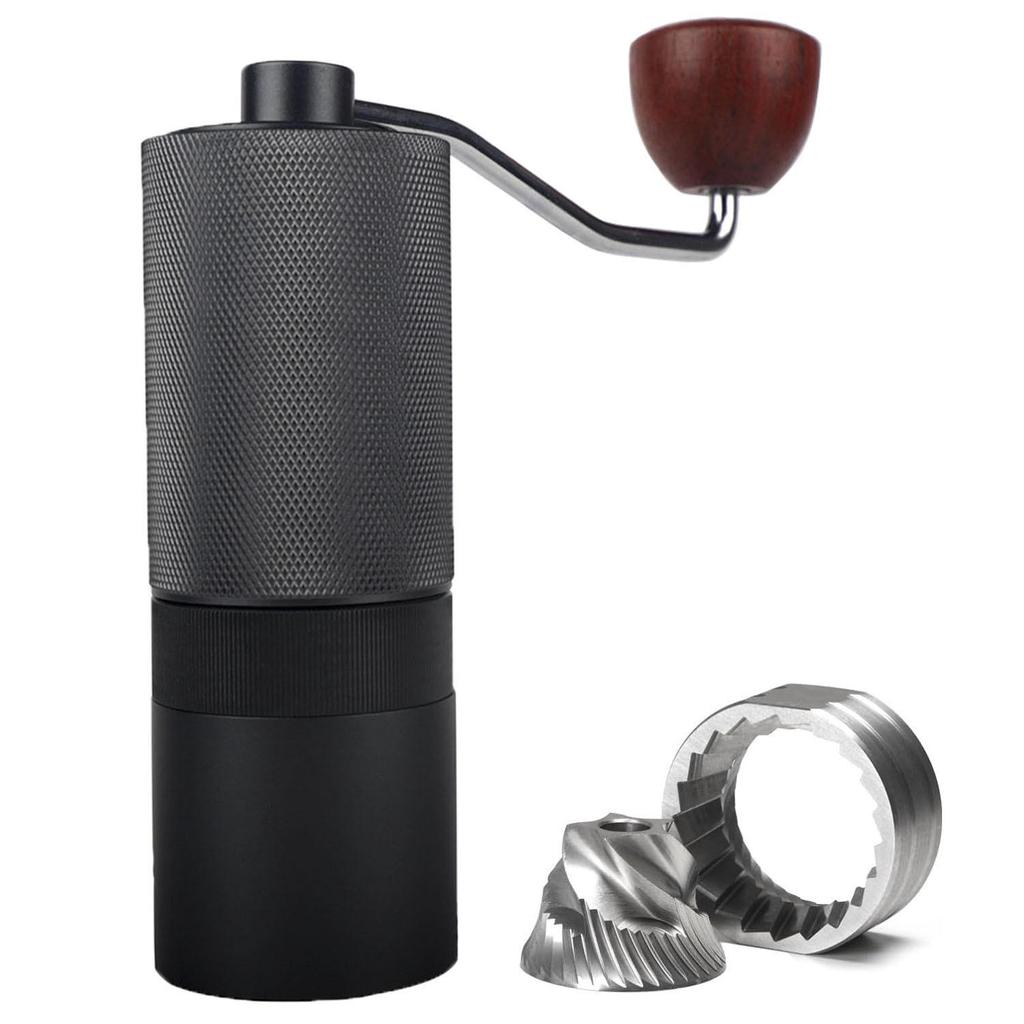 CNC Hand-Crank Coffee Grinder with Aluminum Shell and 420 Stainless Steel Conical Blade