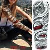 New 1 PC 480*170MM Super Large Compass Wolf Head Eye Fake Lion God Feather  Temporary Tattoo Sleeves For Men Women Tattoo Full Arm Tattoo Sticker