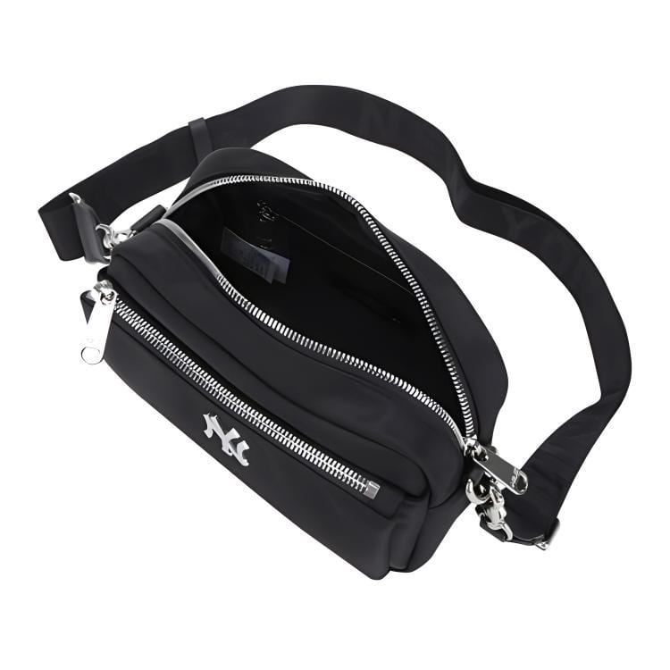 MLB New York Yankees Nylon Fabric Camera Bag, Shoulder Bag, Crossbody Bag Unisex Black 32BGD1011-50L