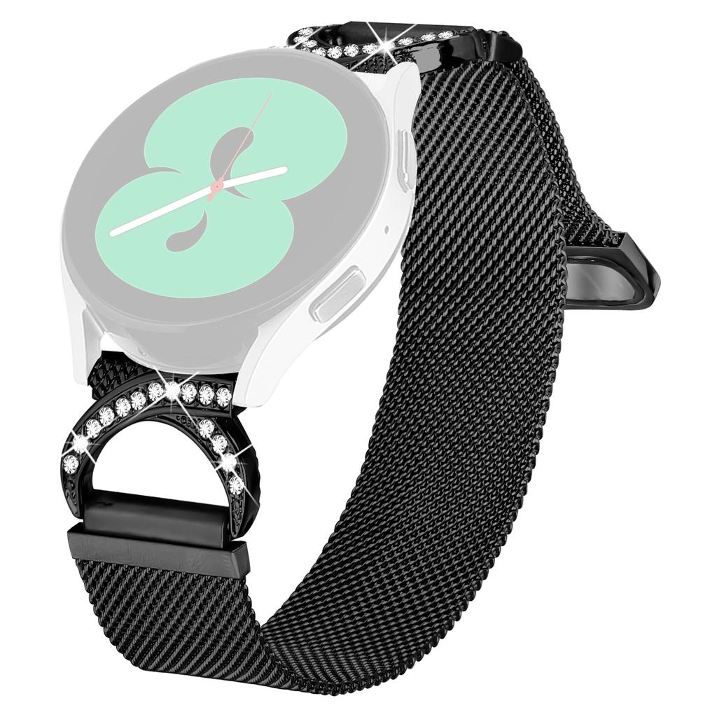 Watch Band for Garmin Approach S40/Forerunner 158 Milanese Metal Strap Rhinestone Decor