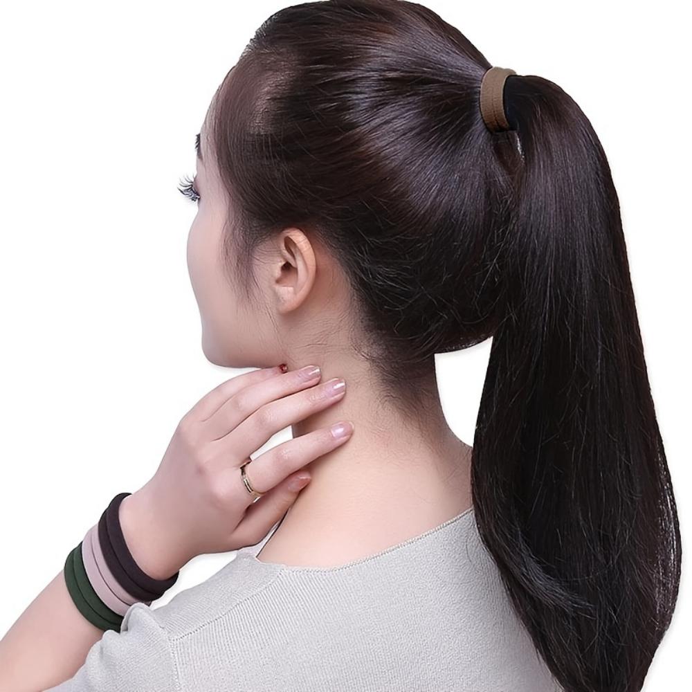 50pcs/Set Women Basic Hair Bands 1.57inch Simple Solid Colors Elastic Headband Hair Ropes Ties Hair Accessories Ponytail Holder