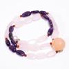 Rose Quartz Amethyst Carnelian Gemstone Beads Necklace 3-21 Mm 18" UB-8160 UB-8160