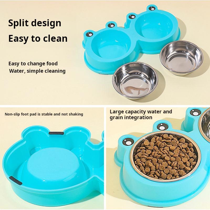 Хорошая поилка для домашних животных, аксессуары для собак, принадлежности для кормления из нержавеющей стали, миска для домашних животных, кошек, щенков, двойные миски для собак