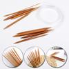 80/120cm Circular Knitting Needles DIY Double Cusp Crochet Hooks Set Soft Tube 100% Bamboo Circular Sewing Needles 2.0mm-10mm