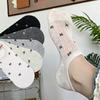 5 Pairs Sweet Bow Knot Print Invisible Socks - Thin Breathable Cotton Low Cut Boat Socks, Non-Slip Ankle Liners