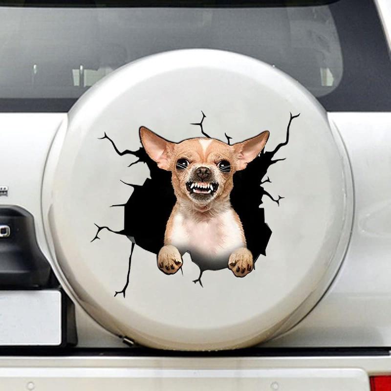 1 шт., наклейка на автомобиль чихуахуа, 3D виниловые водонепроницаемые наклейки для собак, для стены, ноутбука, окна автомобиля, бампера грузовика, холодильника