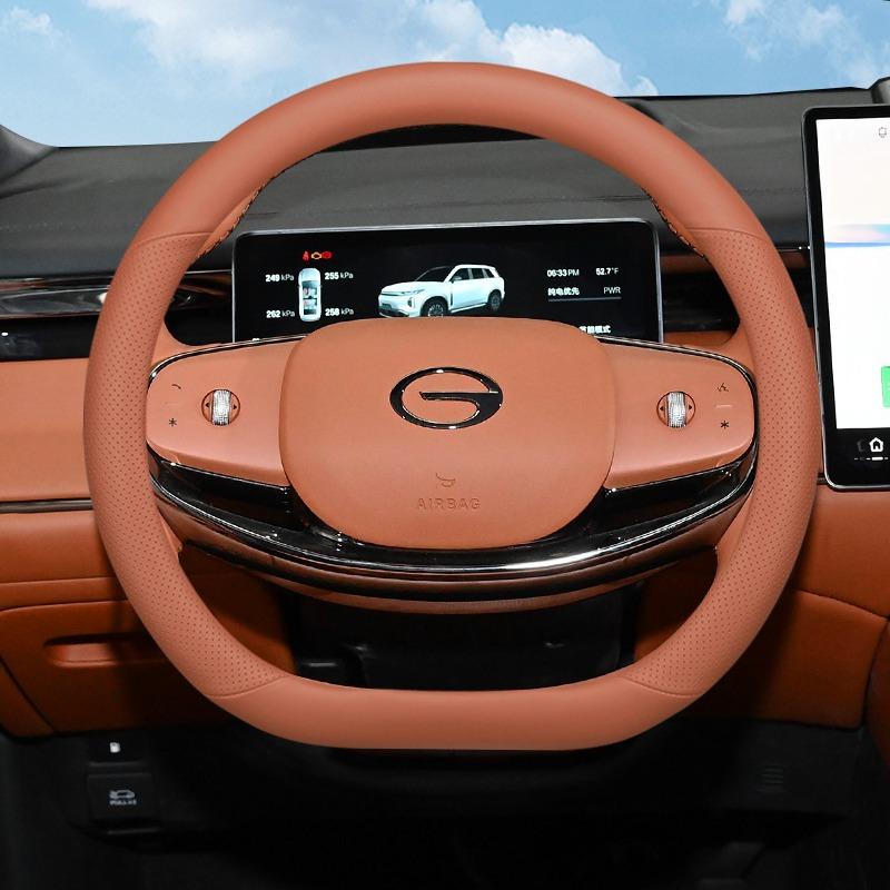 Для GAC Trumpchi S7 S9 2026 2026 Кожаная Накладка на Руль Автомобиля Ультратонкие Противоскользящие Накладки на Ручку Автомобиля Аксессуары для Интерьера