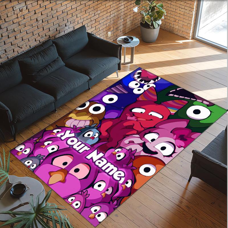 Personalized Crystal Velvet Carpet Custom Name Text,Garten of Banban Anti Slip Area Rug For Home Decoration