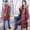 Женская осенне-зимняя одежда на хлопковой подкладке, свободная пуховая куртка средней длины, утолщенная куртка на хлопковой подкладке, однотонное пальто с капюшоном