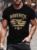 Модная футболка Летчик MAVERICK принт футболка, Футболки для мужчин, Повседневная футболка с коротким рукавом на лето - Мужская летняя Хлоп...