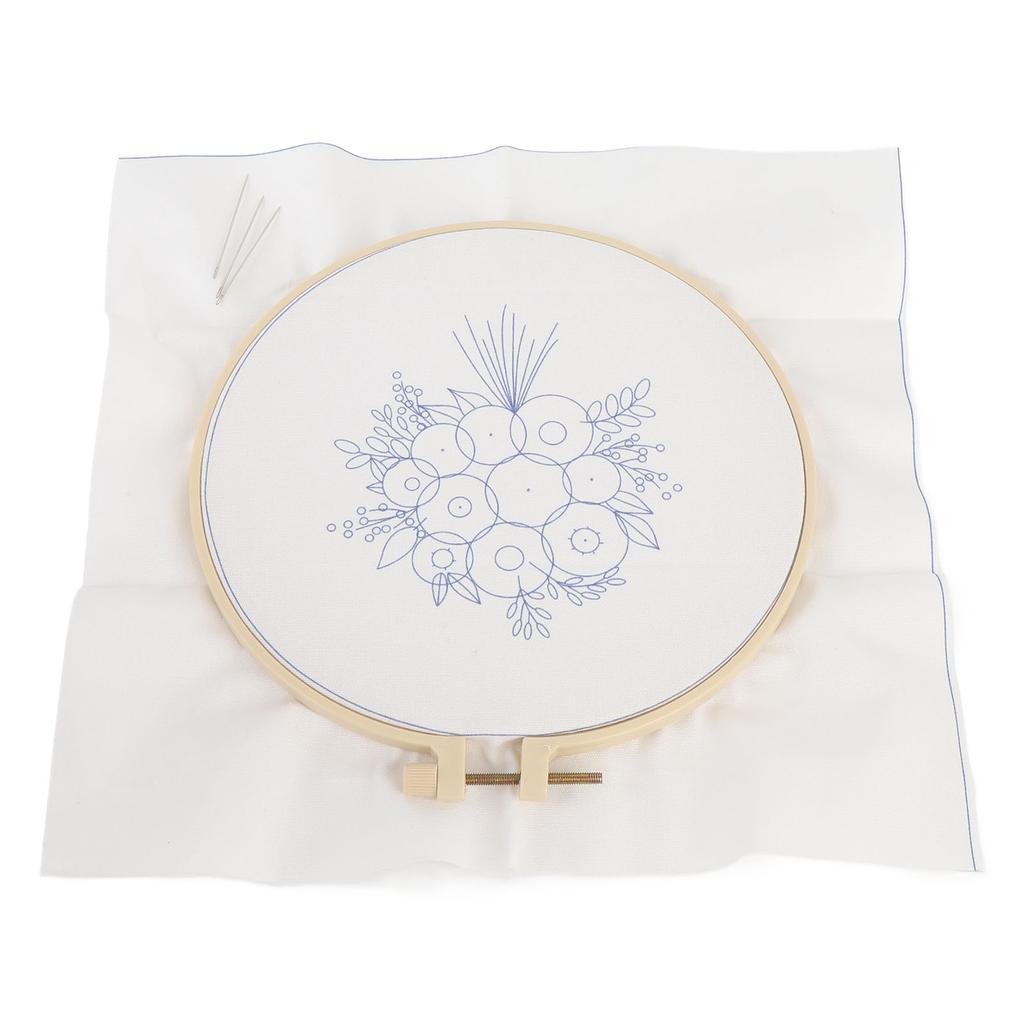 Стартовый набор для вышивки цветов, регулируемые пяльцы с напечатанным узором и инструменты для заправки ниток f