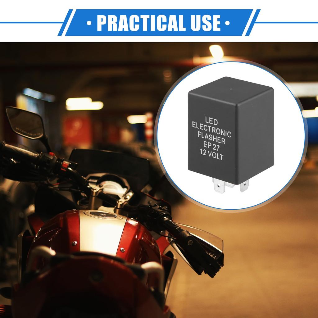 VekAuto Реле Электронное LED Реле-мигалка Фикс 5-контактное EP27 Мигалка поворотников Универсальный автомобиль Прочный пластик Черный