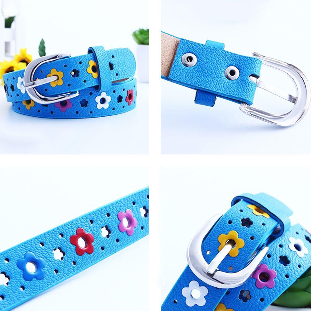 Girls Hollow Butterfly Flowers Kids PU Leather Waist Belt Waistband Children Belt Adjustable Belts