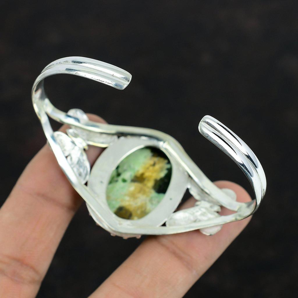 Браслет-манжета из австралийского хрома и халцедона с настоящим драгоценным камнем, браслет-манжета из стерлингового серебра 925 пробы, позолоченный браслет-манжета в виде бабочки 18 карат, регулируемый браслет