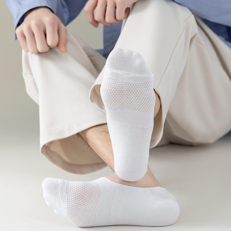 Мужские весенне-летние тонкие носки-следки 5A с антибактериальным дезодорирующим эффектом