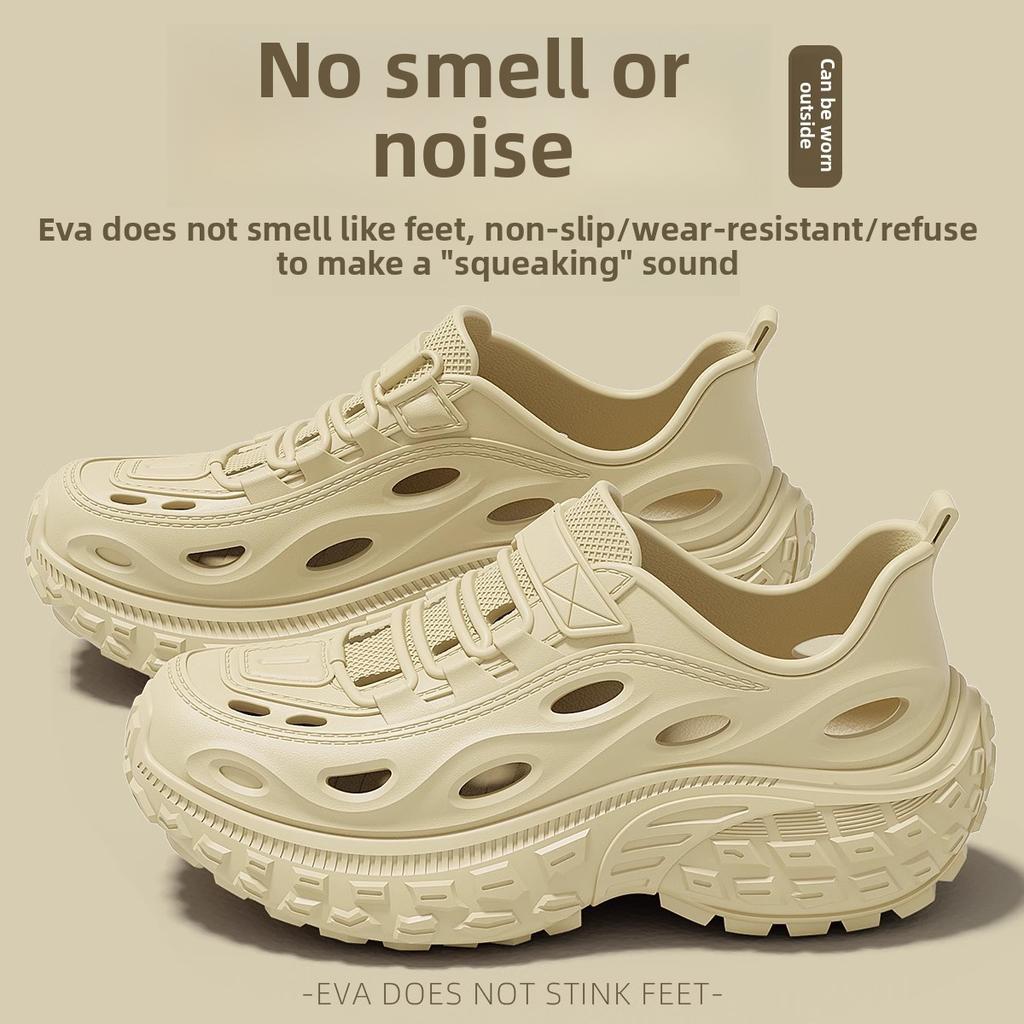 Тапочки для занятий спортом на открытом воздухе с ощущением какашки, мужская летняя водонепроницаемая нескользящая мягкая подошва с дышащей сумкой и перфорированной обувью из ЭВА