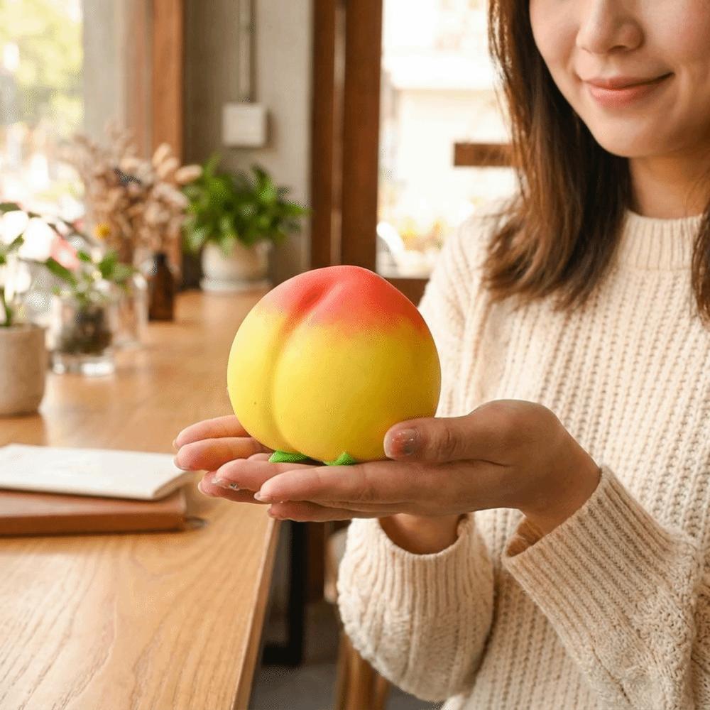 Soft Squeeze Fruit-Shaped Squishy Toy Peach Shaped Anti-Stress Toy Birthday Gift