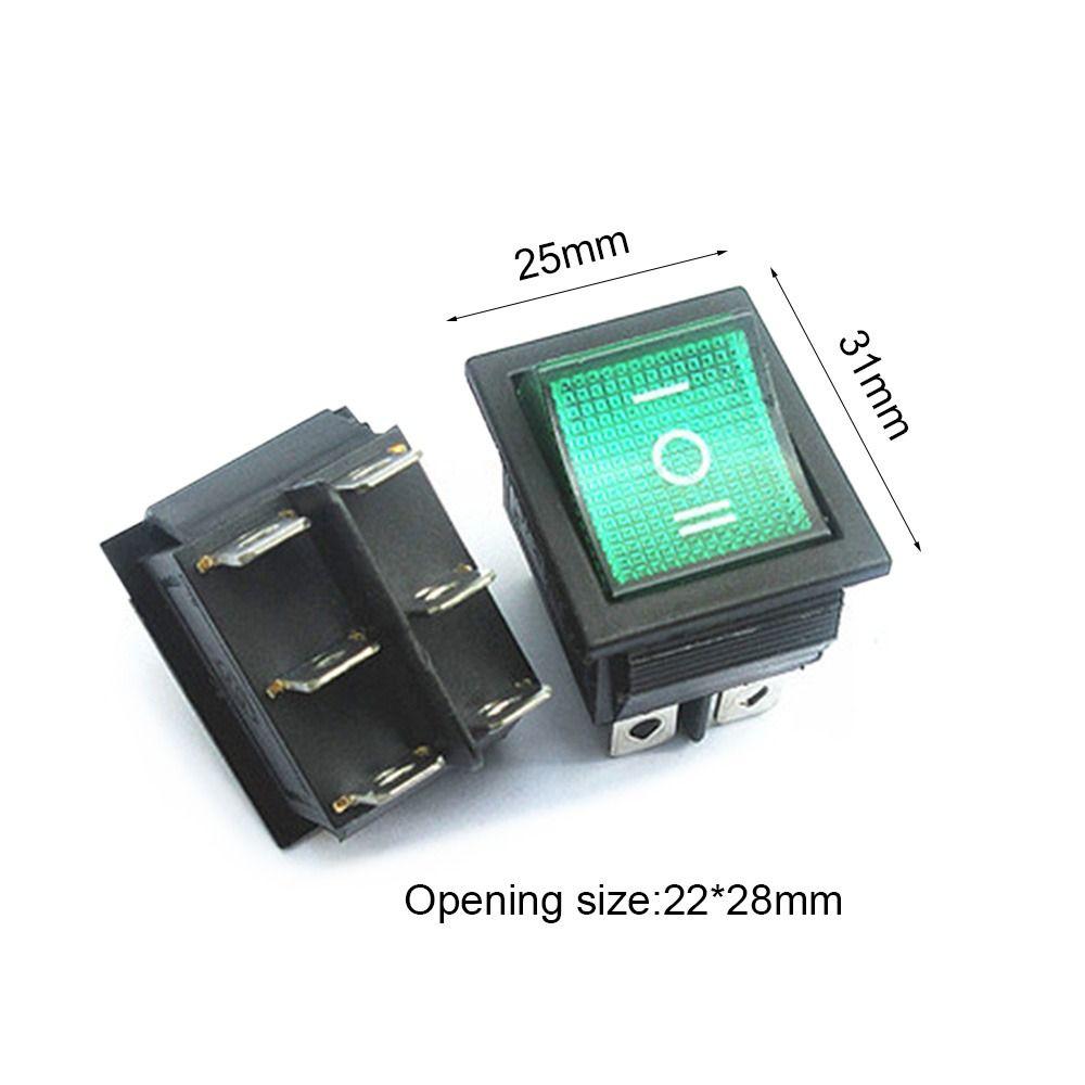 6-Pin 3rd Gear 16A 250V with Light Switches Rocker Power Switch Self-locking/Latching